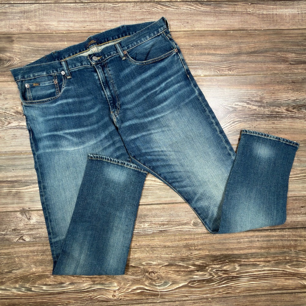 Polo Ralph Lauren Mens 38x32 Sullivan Slim Jeans Blue Medium Wash Stretch Denim